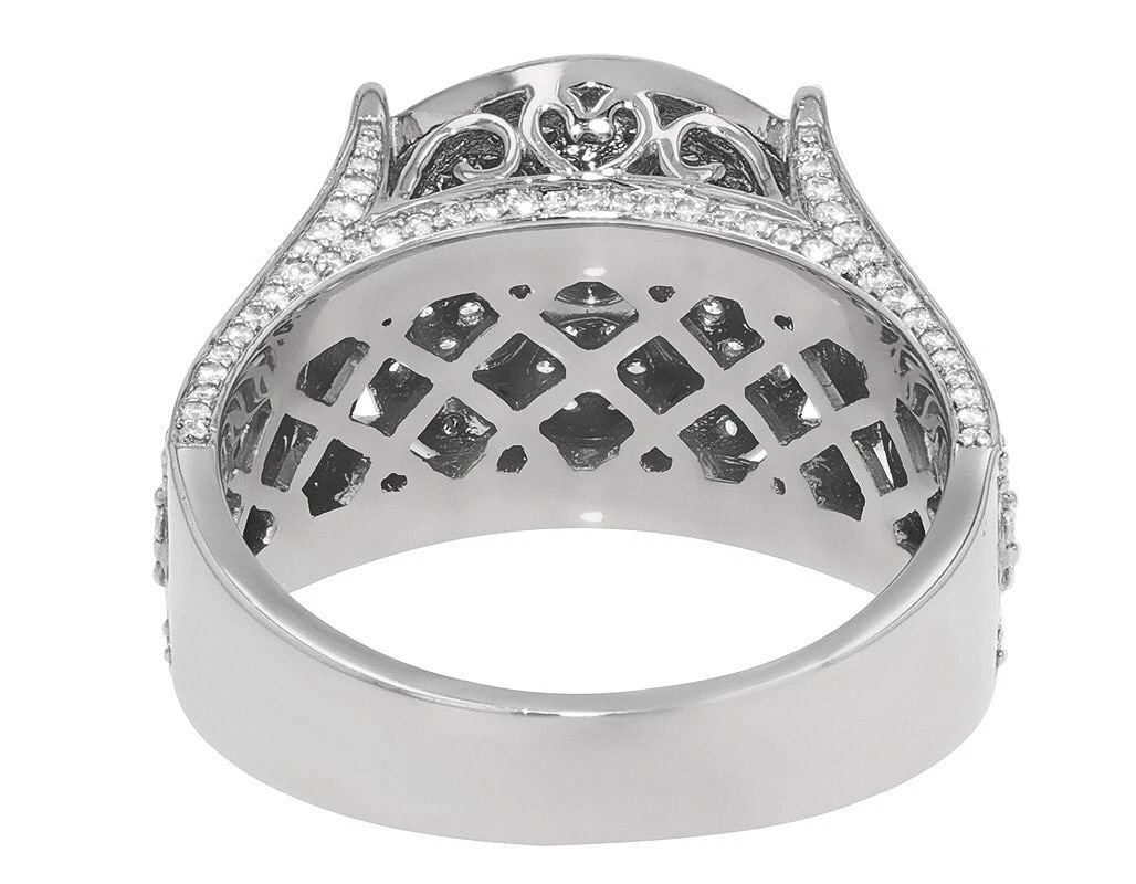 MULTI CLUSTERS DIAMOND 3D CIRCULAR PINKY RING GOLD - 2