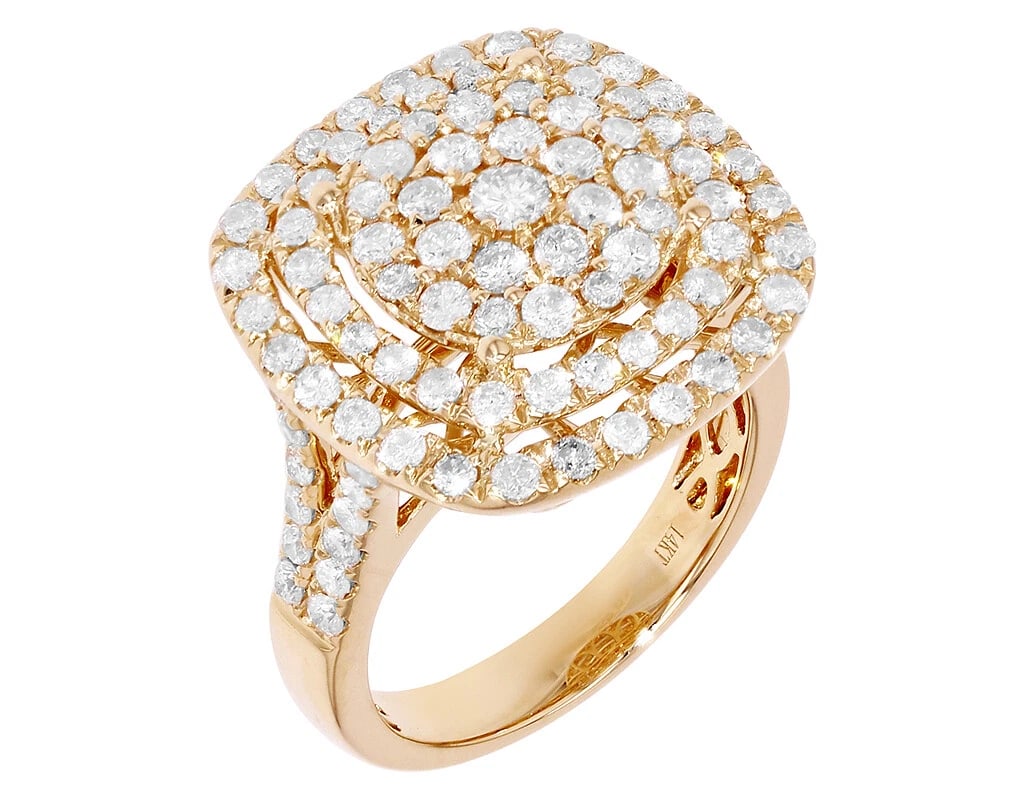 CLUSTER HALO DIAMOND RING 14K YELLOW GOLD: Cluster Halo Diamond Ring 14K Yellow Gold Brand: None Type: Ring Material: 14K Yellow Gold, Main Stone/Creation Natural Color: Yellow Gold Size: 7 US Accessories: None Accessories Notice: