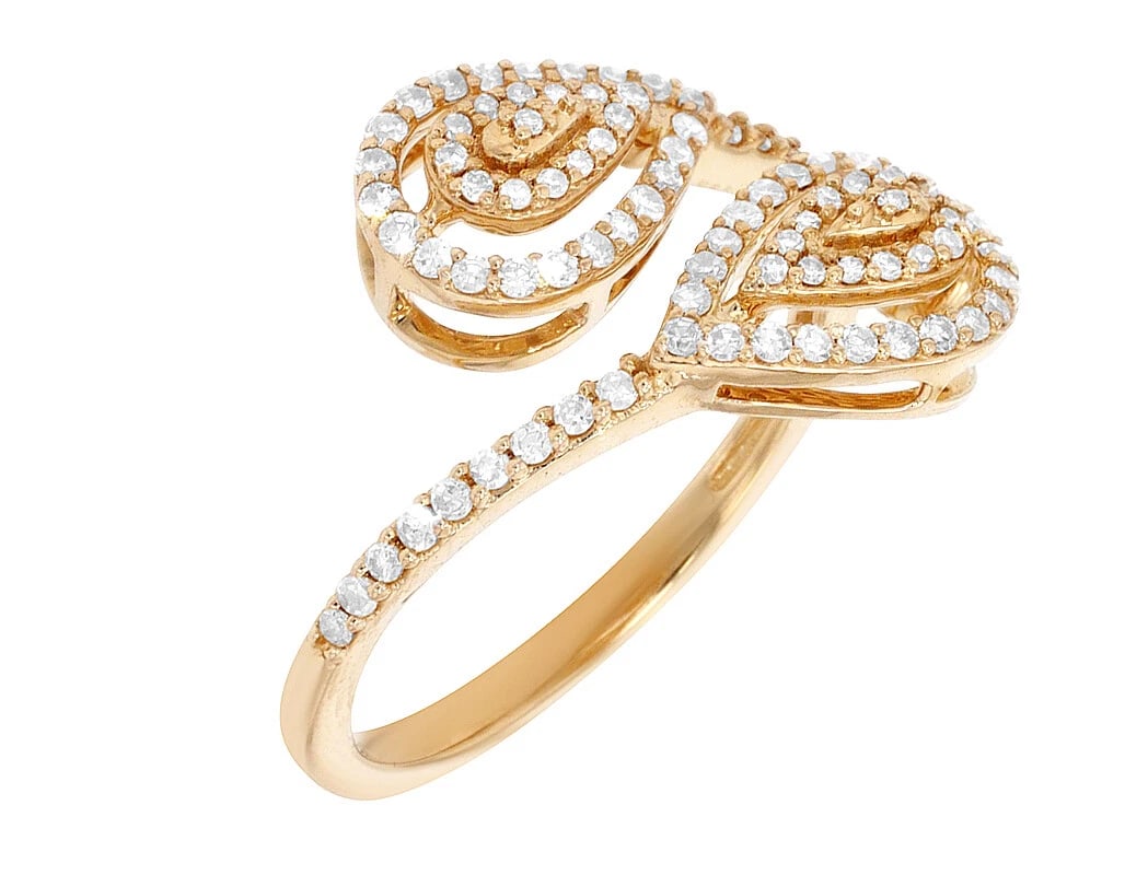 DUO TEARDROPS DIAMOND RING 10K YELLOW GOLD: Duo Teardrops Diamond Ring 10K Yellow Gold Brand: None Type: Ring Material: 10K Yellow Gold, Main Stone/Creation Natural Color: Yellow Gold Size: 7 US Accessories: None Accessories Notice: