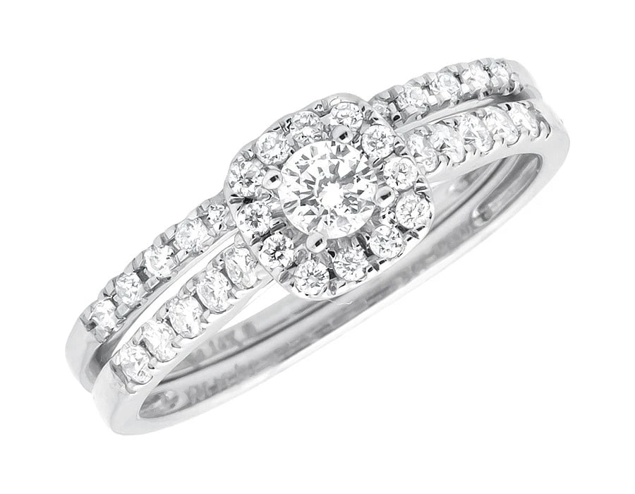 14K WHITE GOLD SQUARED HALO DIAMOND RING: 14K White Gold Squared Halo Diamond Ring Brand: None Type: Ring Material: 14K White Gold, Main Stone/Creation Natural Color: White Gold Size: 7 US Accessories: None Accessories Notice: Whe