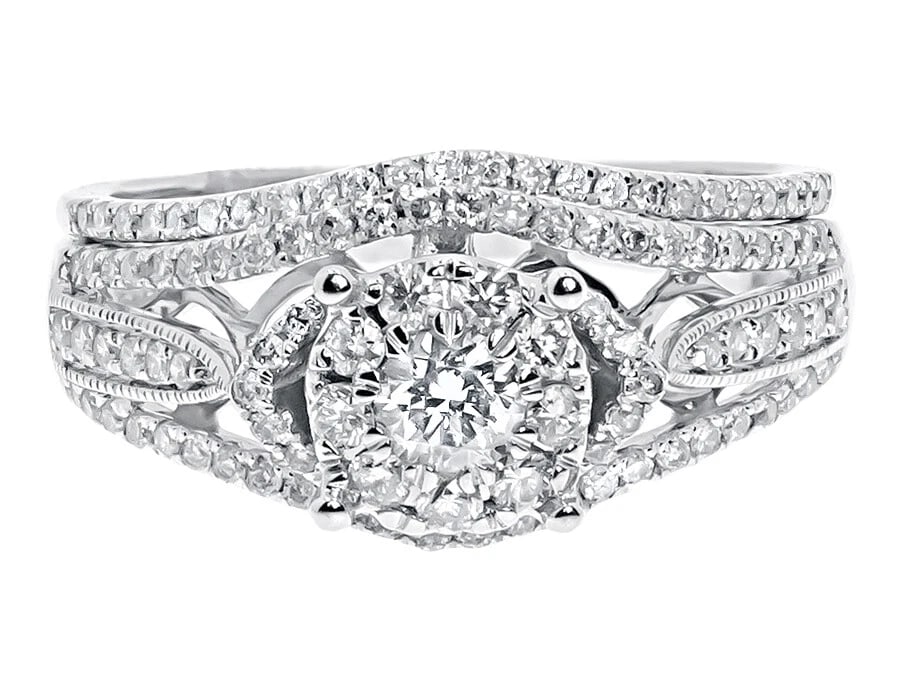 14K WHITE GOLD LADIES ROUND DIAMOND CLUSTER RING: 14k White Gold Ladies Round Diamond Cluster Ring Brand: None Type: Ring Material: 14k White Gold, Main Stone/Creation Natural Color: White Gold Size: 7 US Accessories: None Accessories Not