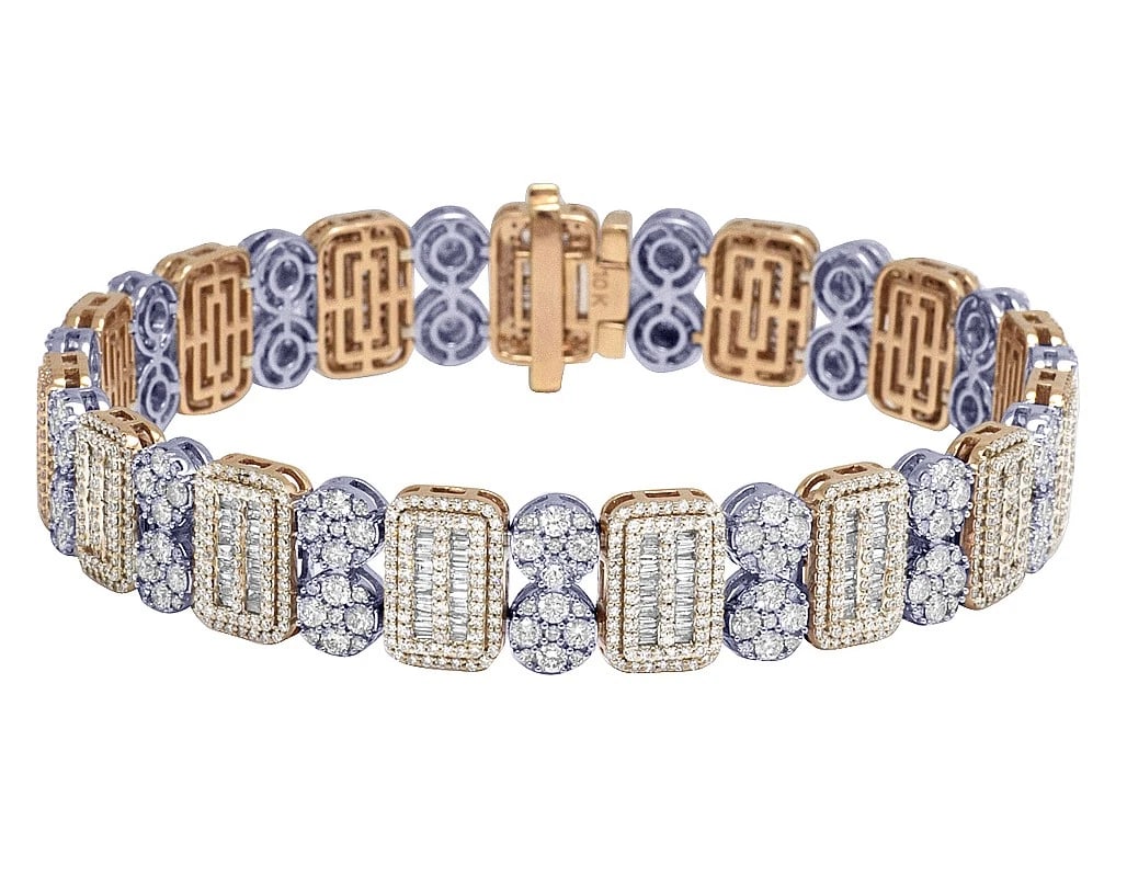 10K TWO-TONE DIAMOND CLUSTER BRACELET (1 of 3)
