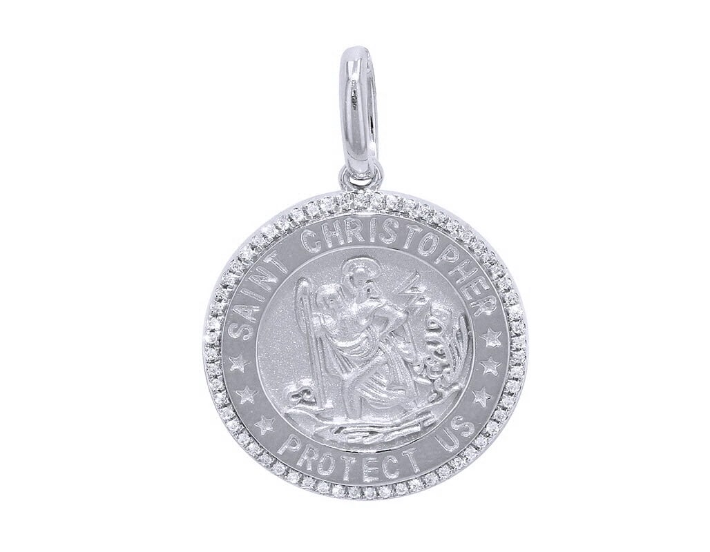 DIAMOND PENDANT 14K WHITE GOLD: Diamond Pendant 14K White Gold Brand: None Type: Pendant Material: 14K White Gold, Main Stone/Creation Natural Color: White Gold Size: Dimension 1.2" Accessories: None Accessories Notice: