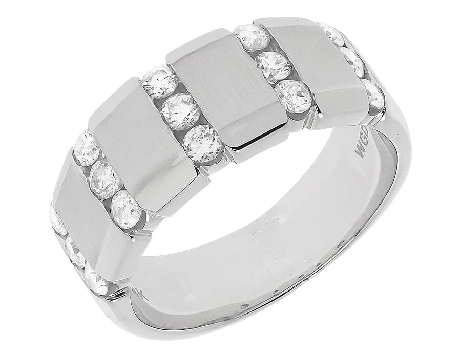 14K WHITE GOLD MENS ROUND DIAMOND WEDDING BAND RING: 14k White Gold Mens Round Diamond Wedding Band Ring Brand: None Type: Ring Material: 14k White Gold, Main Stone/Creation Natural Color: White Gold Size: 10 US Accessories: None Accessories