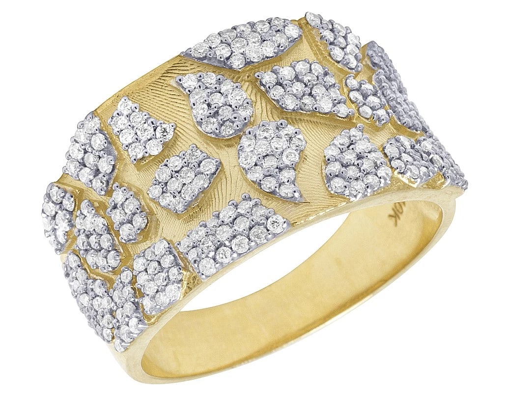 MENS 10K YELLOW GOLD NUGGET DIAMOND PINKY RING: Mens 10K Yellow Gold Nugget Diamond Pinky Ring Brand: None Type: Ring Material: 10K Yellow Gold, Main Stone/Creation Natural Color: Yellow Gold Size: 10 US Accessories: None Accessories No