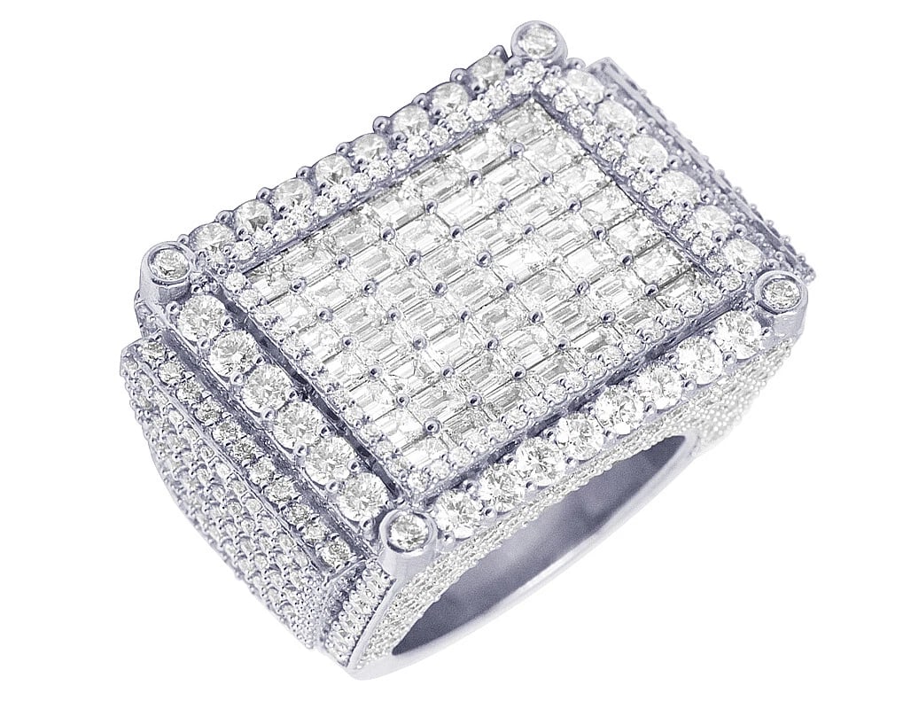 CERTIFIED RECTANGULAR EMERALD DIAMOND RING: Certified Rectangular Emerald Diamond Ring Brand: None Type: Ring Material: 10K White Gold, Main Stone/Creation Natural Color: White Gold Size: 10 US Accessories: None Accessories Notice:
