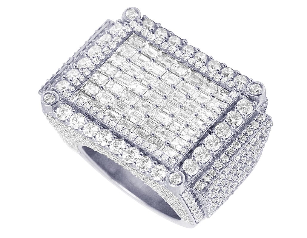CERTIFIED RECTANGULAR EMERALD DIAMOND RING - 2