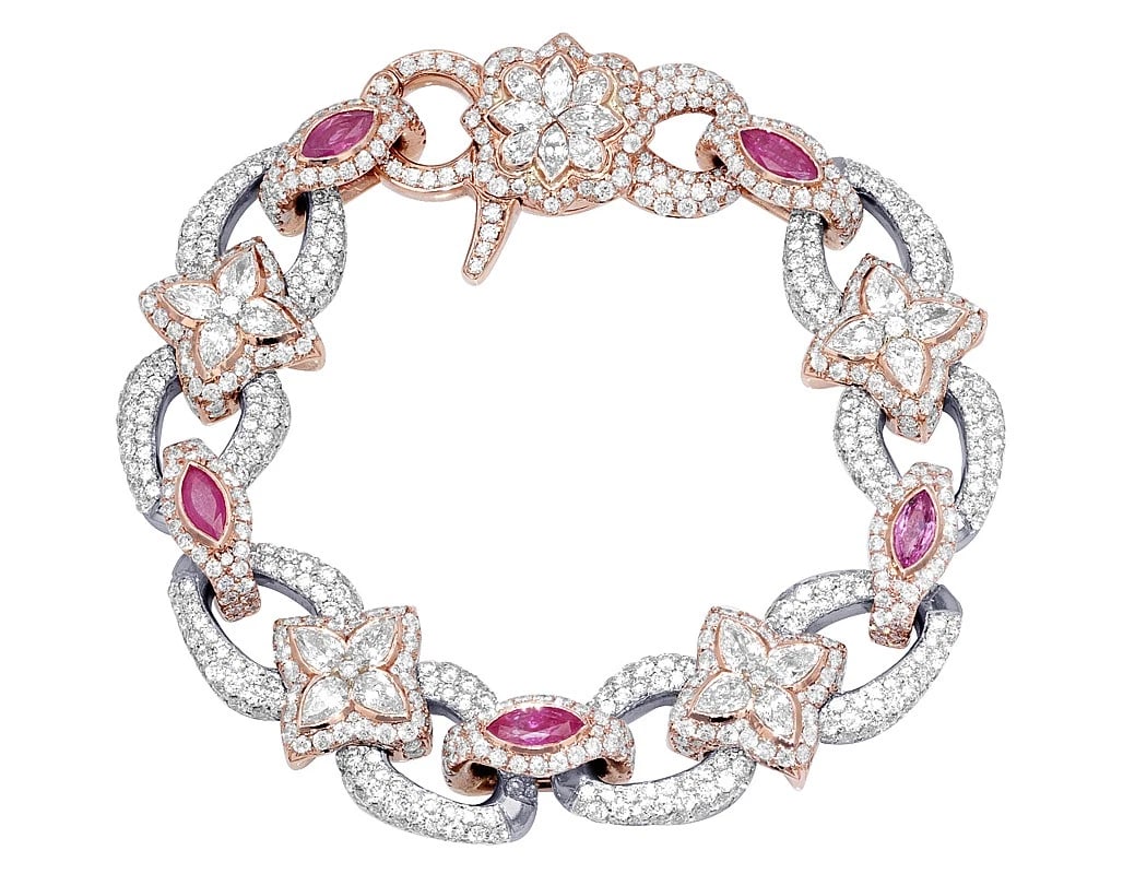 PEAR-MARQUISE DIAMOND RUBY BRACELET (1 of 2)