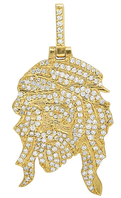 MENS 10K YELLOW GOLD DIAMOND PENDANT: Mens 10K Yellow Gold Diamond Pendant Brand: None Type: Pendant Material: 10K Yellow Gold, Main Stone/Creation Natural Color: Yellow Gold Size: Dimension 2 inches Accessories: None Accessories Notice: