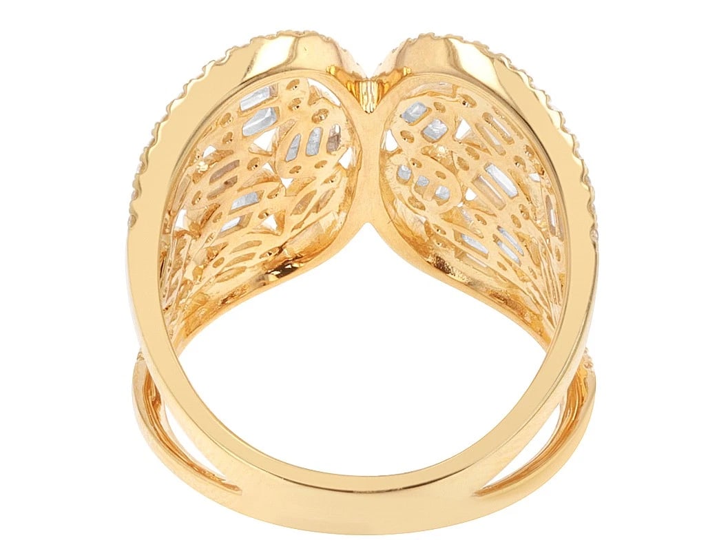 WIDE LOOP BUTTERFLY DIAMOND RING MULTI-SHAPE BAGUETTE - 5