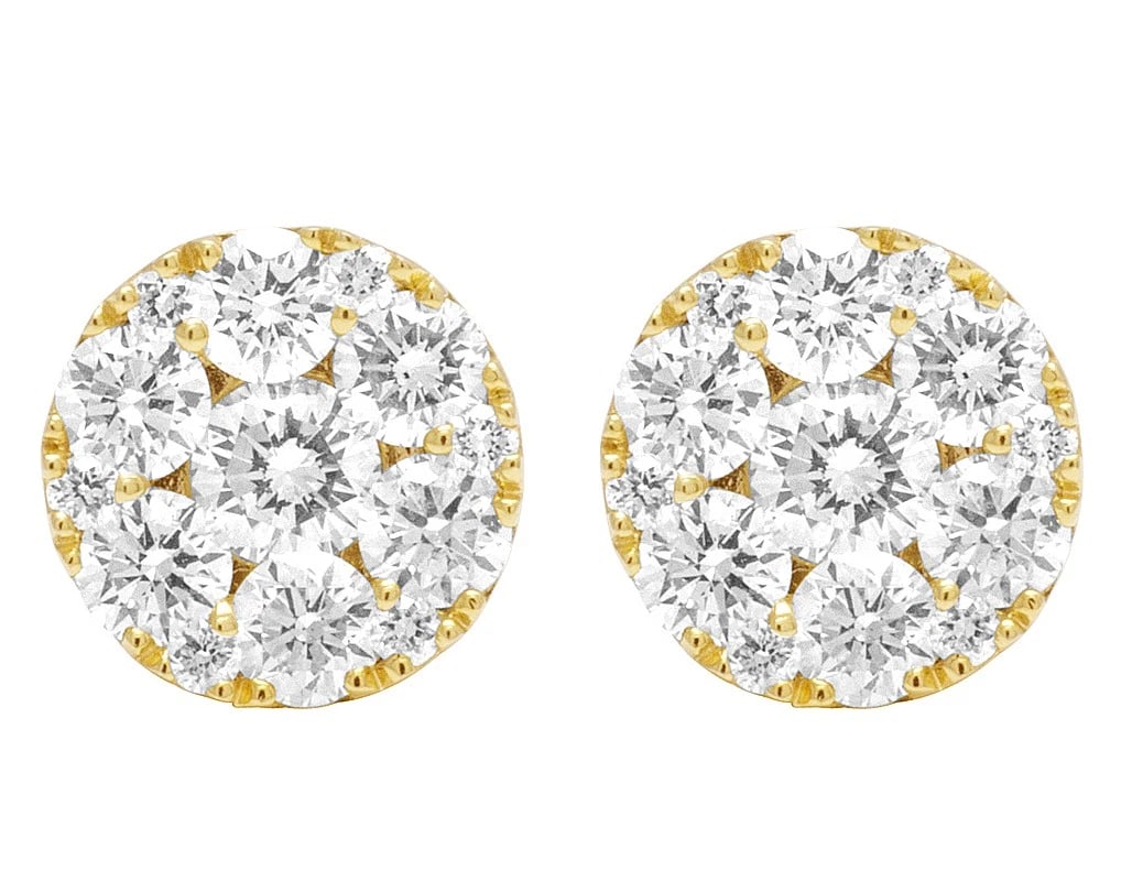 10K YELLOW GOLD DIAMOND FLOWER STUDS EARRINGS: 10K Yellow Gold Diamond Flower Studs Earrings Brand: None Type: Earrings Material: 10K Yellow Gold, Main Stone/Creation Natural Color: Yellow Size: Dimension 9MM Accessories: None Accessor