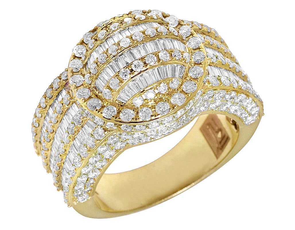 10K YELLOW GOLD BAGUETTE DIAMOND DOME RING: 10K Yellow Gold Baguette Diamond Dome Ring Brand: None Type: Ring Material: 10K Yellow Gold, Main Stone/Creation Natural Color: Yellow Gold Size: 10 US Accessories: None Accessories Notice