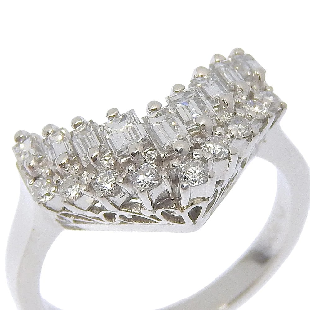 V CHARACTER RING PT900PLATINUM - 2
