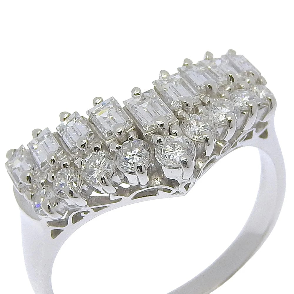 V CHARACTER RING PT900PLATINUM - 2