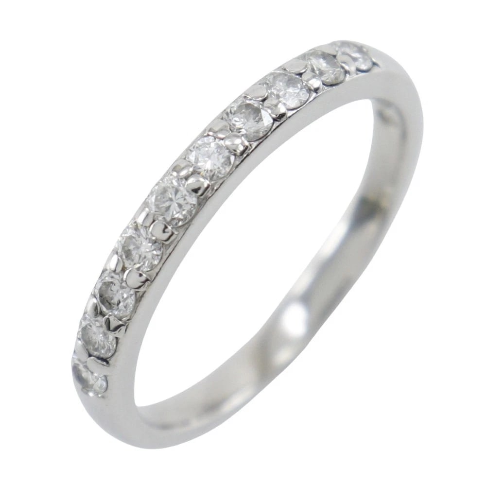 HALF ETERNITY RING PT900PLATINUM: Half eternity Ring Pt900Platinum Brand: no brand Type: Ring Material: Pt900Platinum, Color: Silver Size: 7.2US Accessories: None Accessories Notice: When purchasing pre-owned goods, please refer to