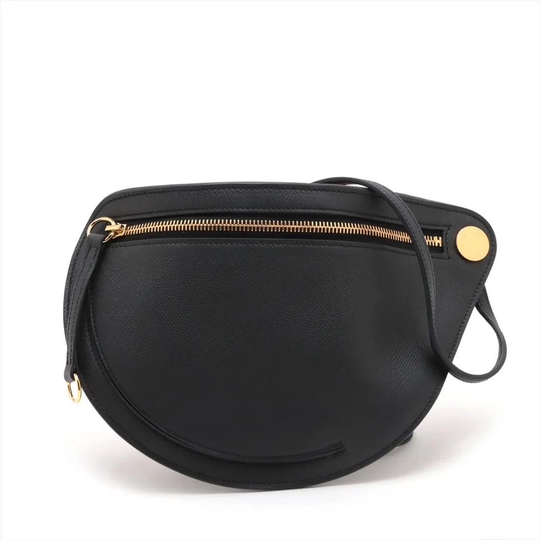 HERMES PETITE COURSE VEAU EPSOM BLACK GOLD METAL: Hermes petite course Veau Epsom Black Gold Metal Brand: Hermès Type: Shoulder bag Material: Veau Epsom Color: Black Size: Height:6.5inchLength:10.2inchDepth:2.0inch Accessories: None Acces