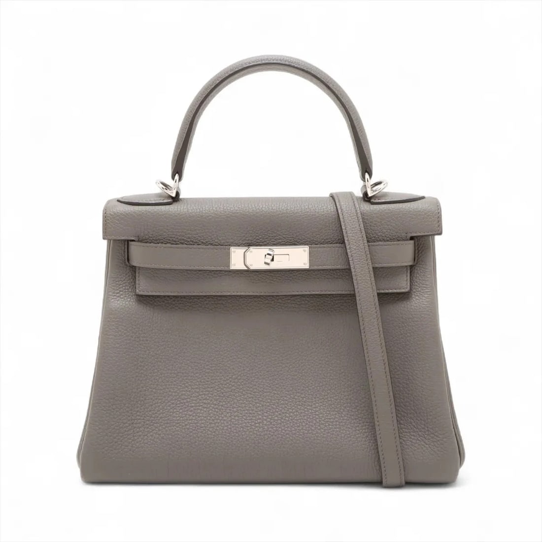 HERMES KELLY 28 LE TOURNAY TOGO GRIMAYER SILVER: Hermes Kelly 28 Le Tournay Togo Grimayer Silver Brand: Hermès Type: Hand bag Material: Togo Color: Grimayer Size: Height:7.7inch Length:11.0inch Depth:4.5inch Handle height:3.9inch Accessories: No