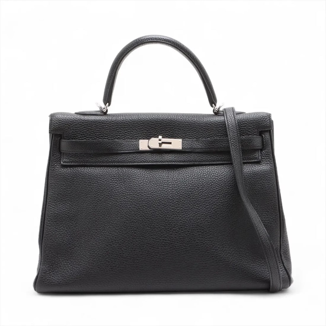 HERMES KELLY 35 LE TOURNAY TOGO BLACK SILVER: Hermes Kelly 35 Le Tournay Togo Black Silver Brand: Hermès Type: Hand bag Material: Togo Color: Black Size: Height:9.6inch Length:13.8inch Depth:5.1inch Handle height:3.9inch Accessories: None