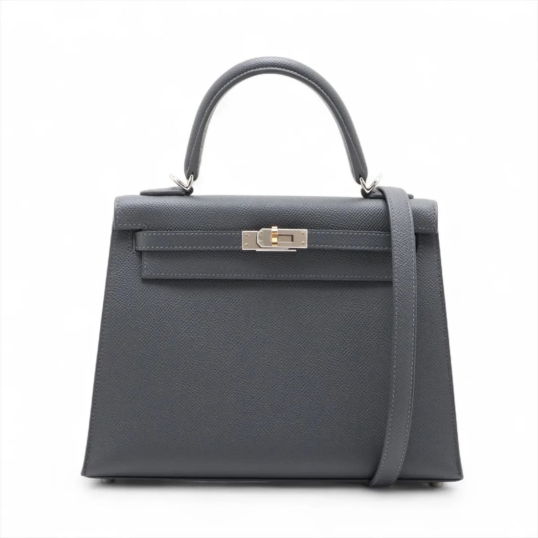 HERMES KELLY 25 SERIE VEAU EPSOM ARDOISE ELECTRUM: Hermes Kelly 25 Serie Veau Epsom Ardoise Electrum Brand: Hermès Type: Hand bag Material: Veau Epsom Color: Ardoise Size: Height:7.1inch Length:9.8inch Depth:3.7inch Handle height:3.1inch Accessori