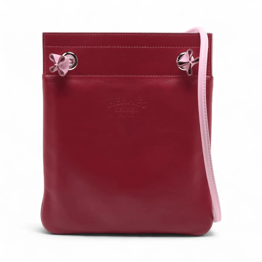 HERMES ALINE MINI VEAU SWIFT ROUGE GLENA X MAUVE: Hermes Aline Mini Veau Swift Rouge Glena x Mauve Brand: Hermès Type: Shoulder bag Material: Veau Swift Color: Rouge Glena x Mauve Sylvestre Size: Height:9.1inchLength:7.9inchDepth:0.4inch