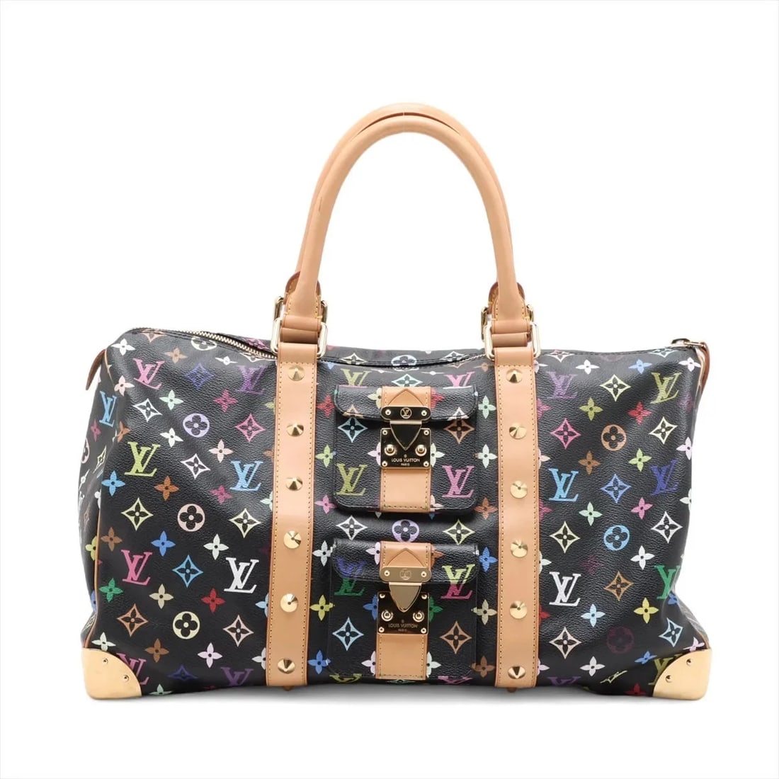 LOUIS VUITTON MULTICOLOR KEEPALL BLACK: Louis Vuitton Multicolor Keepall Black Brand: Louis Vuitton Type: Boston bag Material: none Color: Black Size: Height:10.8inch Length:18.3inch Depth:8.3inch Handle height:6.7inch Accessories: None