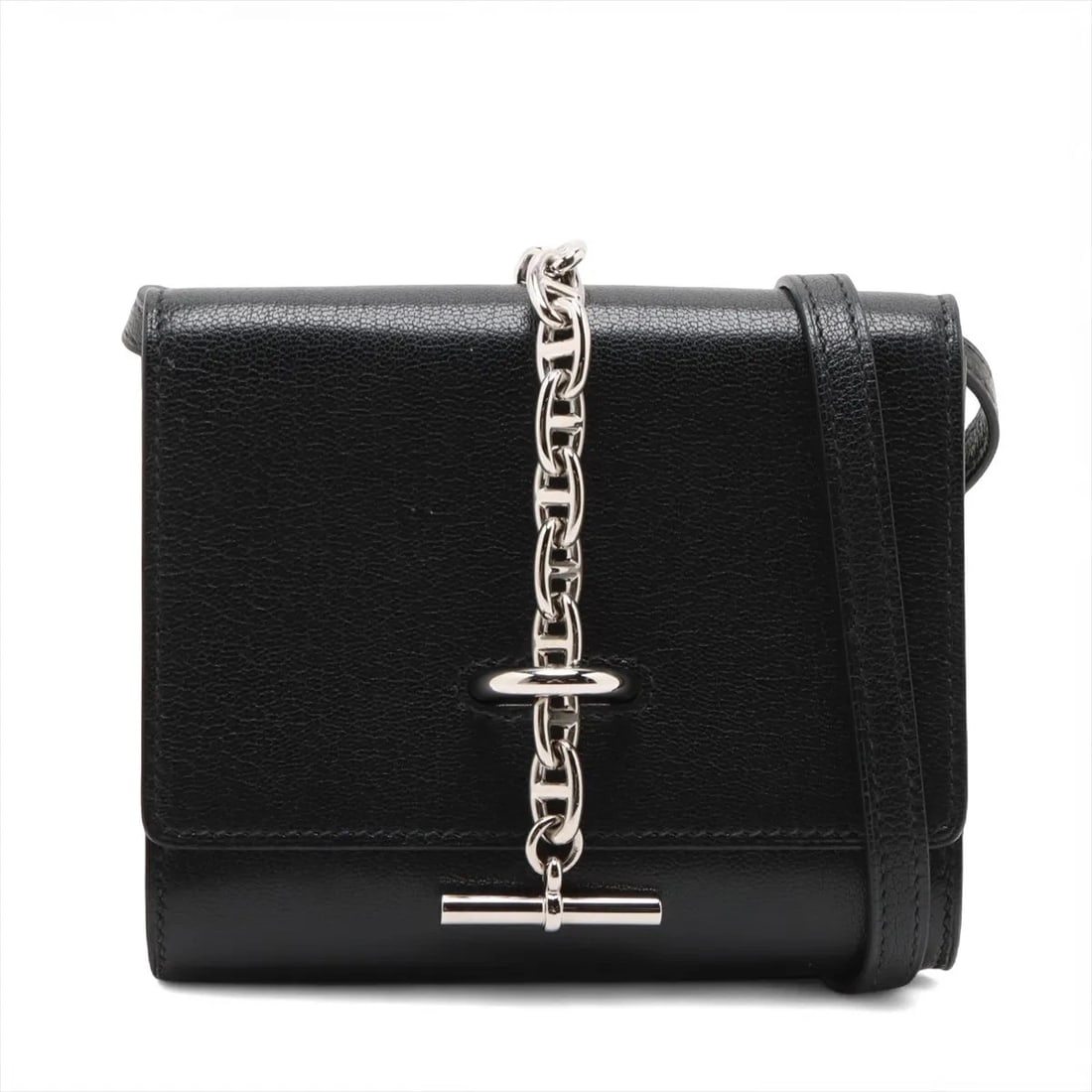 HERMES CHAÎNE D'ANCRE COMPACT WALLET CHÈVRE MYSORE BLACK (1 of 5)
