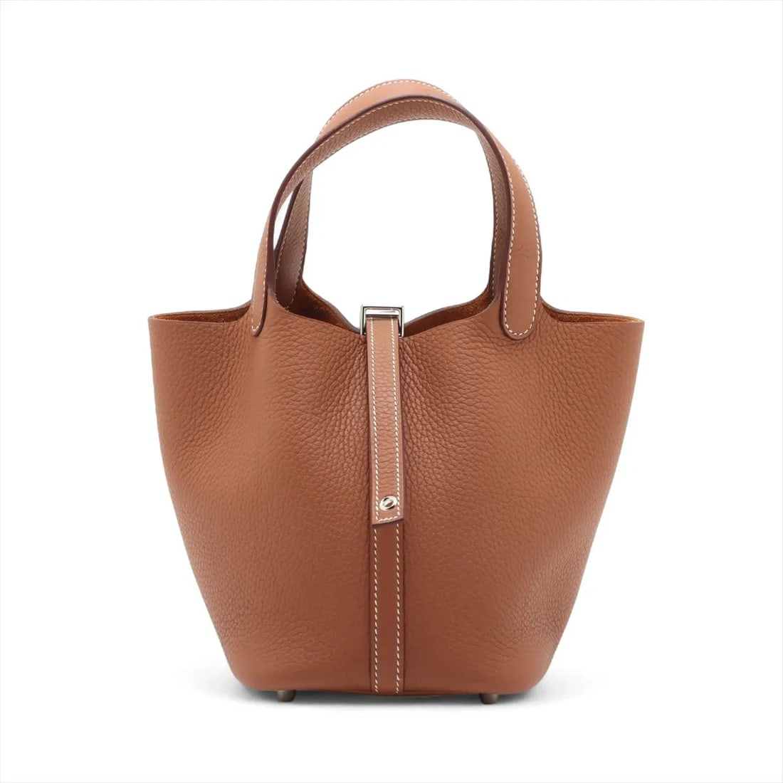 HERMES PICOTIN LOCK 18 PM TAURILLON CLEMENCE GOLD: Hermes Picotin Lock 18 PM Taurillon Clemence Gold Brand: Hermès Type: Hand bag Material: Taurillon Clemence Color: Gold Size: Height:7.3inch Length:7.1inch Depth:5.3inch Handle height:4.9inch Acce