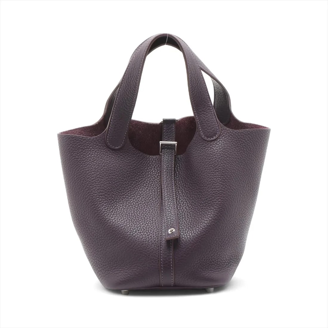 HERMES PICOTIN LOCK 18 PM TAURILLON CLEMENCE CASSIS: Hermes Picotin Lock 18 PM Taurillon Clemence Cassis Brand: Hermès Type: Hand bag Material: Taurillon Clemence Color: Cassis Size: Height:7.3inch Length:7.1inch Depth:5.5inch Handle height:5.1inch