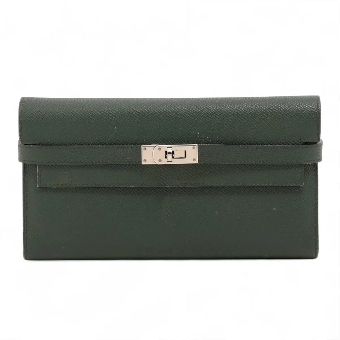 HERMES KELLY WALLET VEAU EPSOM LONG WALLET GREEN: Hermes Kelly Wallet Veau Epsom Long Wallet Green Brand: Hermès Type: Long Wallet Material: Veau Epsom Color: Green Size: Height:4.5inchLength:7.9inchDepth:1.0inch Accessories: None Accesso