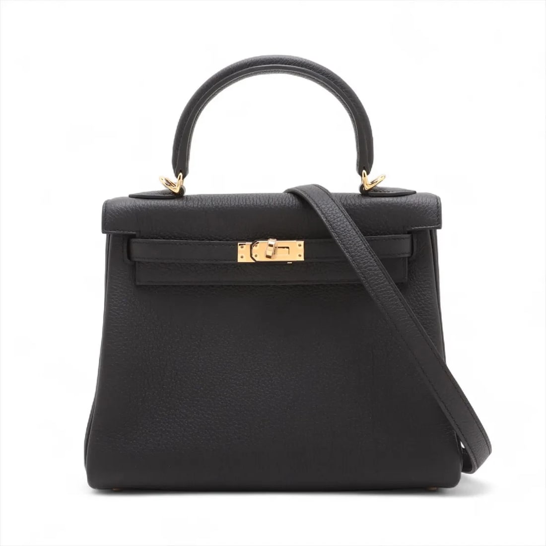 HERMES KELLY 25 LE TOURNAY TOGO BLACK GOLD (1 of 7)