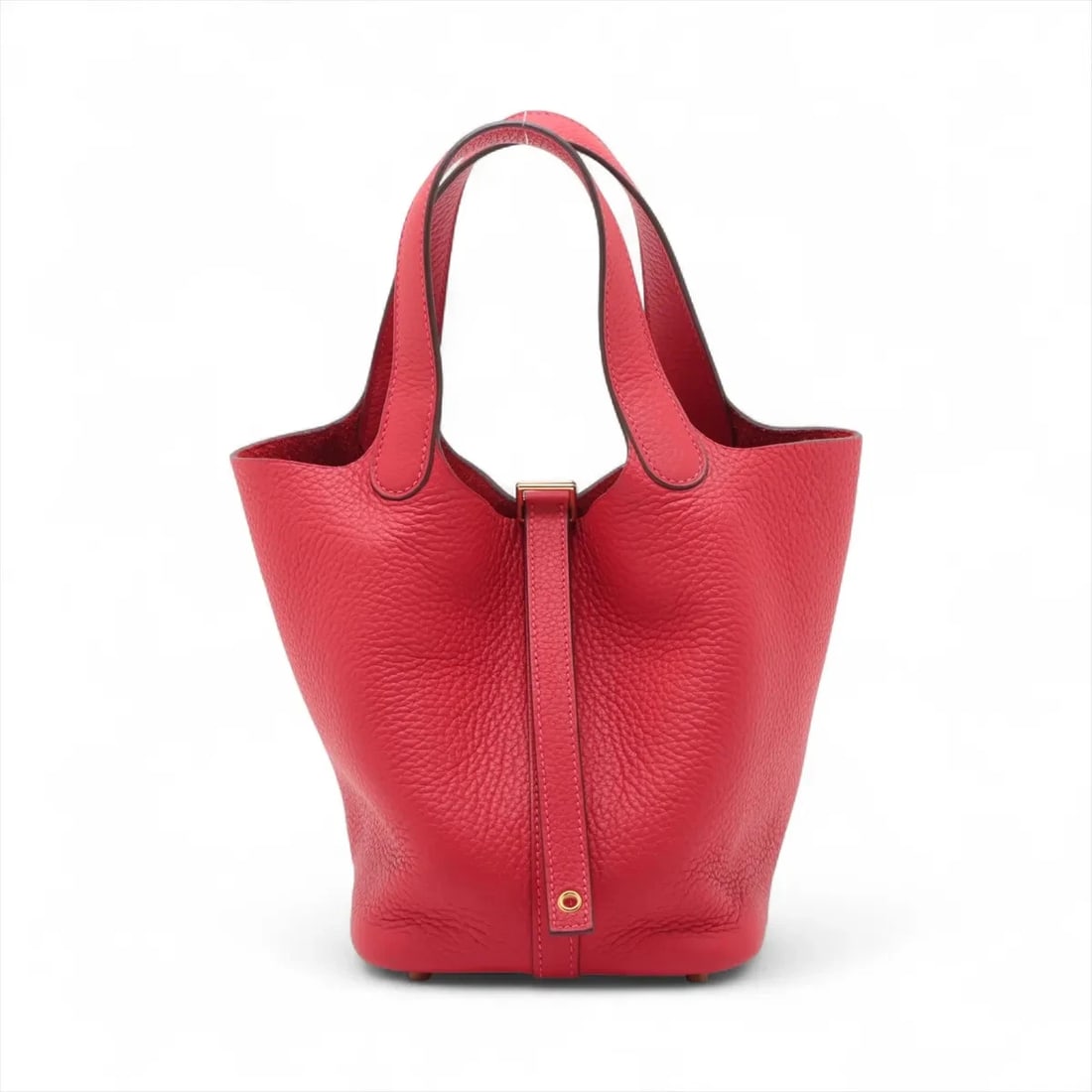 HERMES PICOTIN LOCK 18 PM TAURILLON CLEMENCE ROUGE: Hermes Picotin Lock 18 PM Taurillon Clemence Rouge Brand: Hermès Type: Hand bag Material: Taurillon Clemence Color: Rouge casaque Size: Height:7.3inch Length:7.3inch Depth:5.3inch Handle