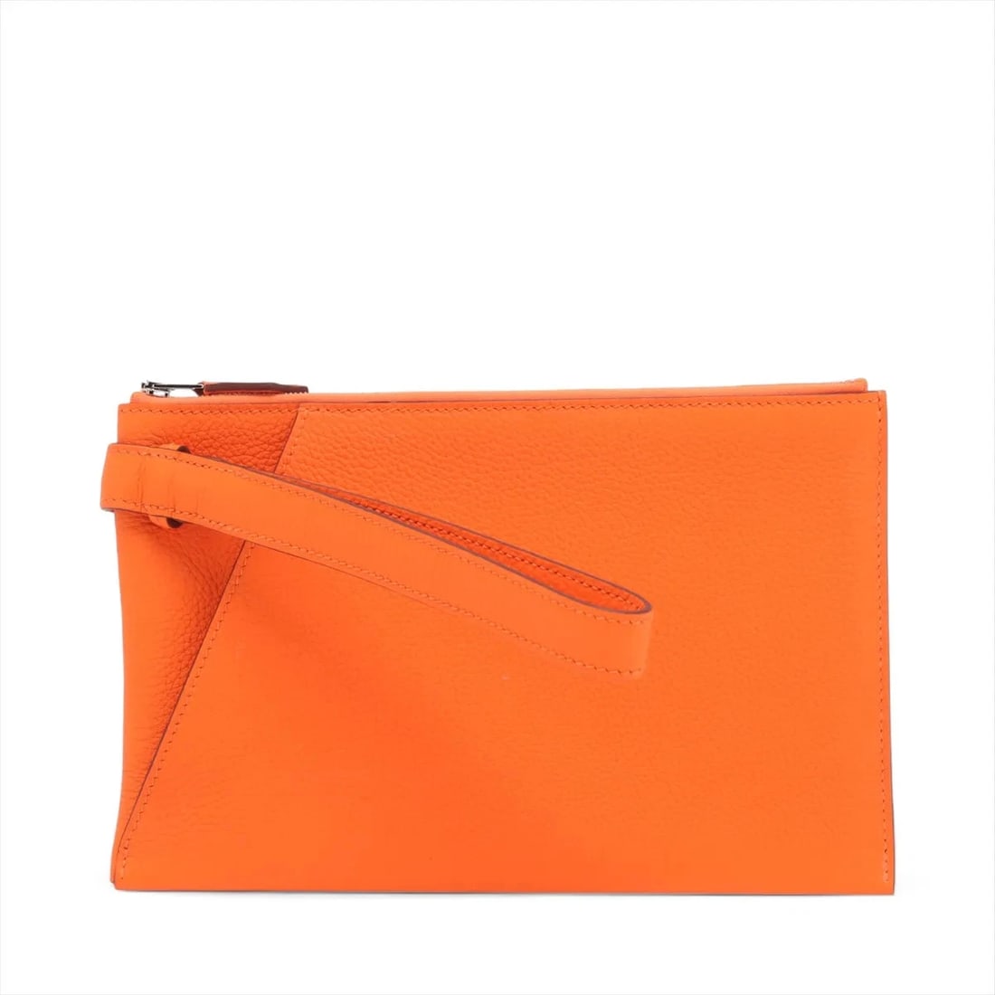 HERMES HIPPO VERTIGE 24 TOGO ORANGE MINIAN SILVER: Hermes Hippo Vertige 24 Togo orange minian Silver Brand: Hermès Type: Clutch bag Material: Togo Color: orange minian Size: Height:5.9inchLength:9.4inch Accessories: None Accessories Notice