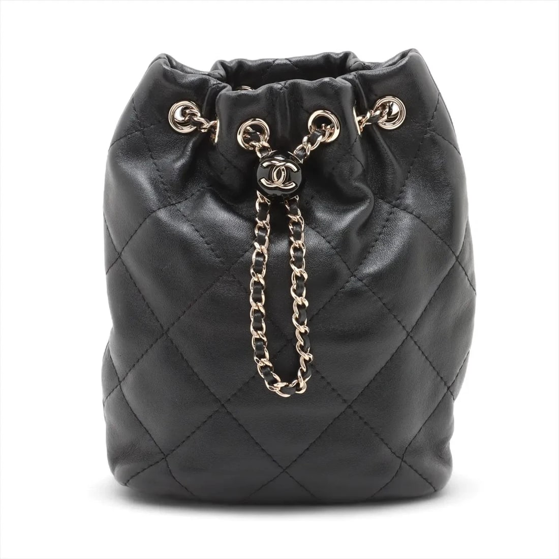 CHANEL MATELASSE LAMBSKIN CHAIN BACKPACK PURSE BLACK: Chanel Matelasse Lambskin Chain Backpack Purse Black Brand: Chanel Type: Backpack Material: Lambskin Color: Black Size: Height:8.7inchLength:6.5inchDepth:2.8inch Accessories: None Accessor