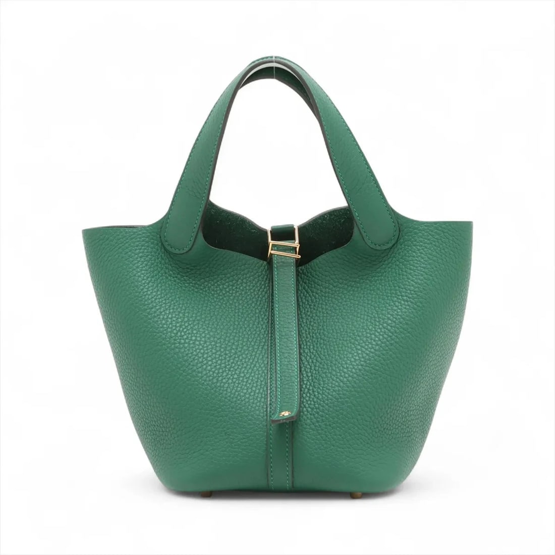 HERMES PICOTIN LOCK 18 PM ECLAT TAURILLON CLEMENCE: Hermes Picotin Lock 18 PM Eclat Taurillon Clemence Brand: Hermès Type: Hand bag Material: Taurillon Clemence × Veau Swift Color: Vale Moyant x Vale Peppermint Size: Height:7.3inch Length:7.3inch Dep