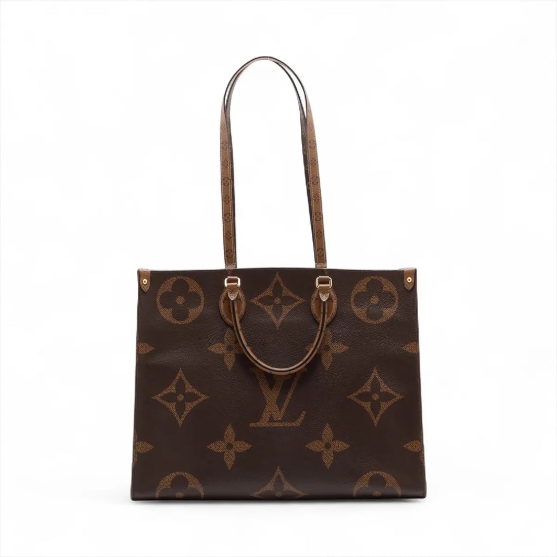 LOUIS VUITTON MONOGRAM GIANT ON THE GO GM BROWN: Louis Vuitton MONOGRAM GIANT On the Go GM Brown Brand: Louis Vuitton Type: Tote bag Material: none Color: Brown Size: Height:12.6inch Length:16.3inch Depth:6.9inch Handle height:4.5inch Accessorie