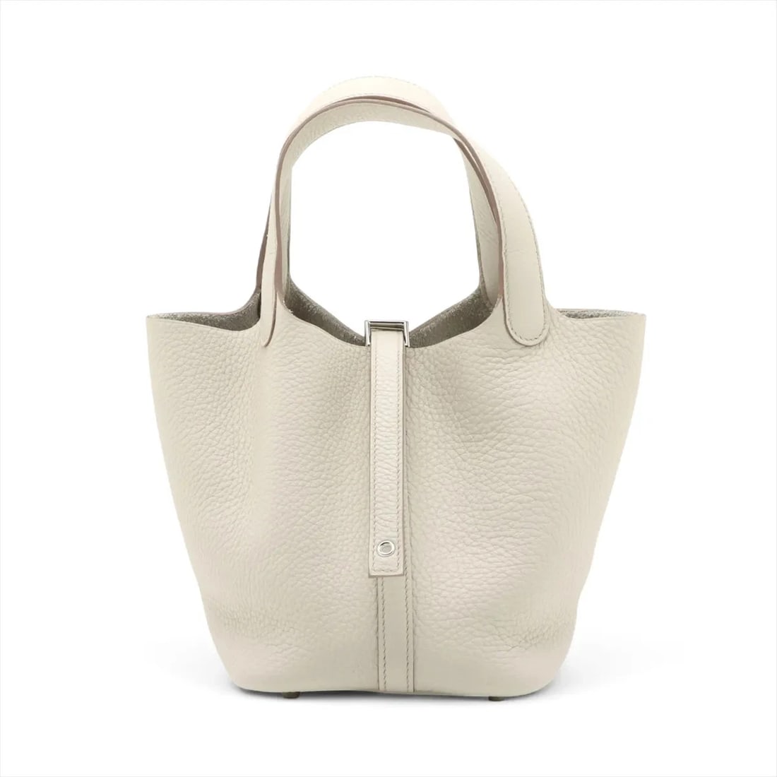 HERMES PICOTIN LOCK 18 PM TAURILLON CLEMENCE BETON SILVER METAL: Hermes Picotin Lock 18 PM Taurillon Clemence Beton Silver Metal Brand: Hermès Type: Hand bag Material: Taurillon Clemence Color: Beton Size: Height:7.3inchLength:7.3inchDepth:5.3inch Accessories: