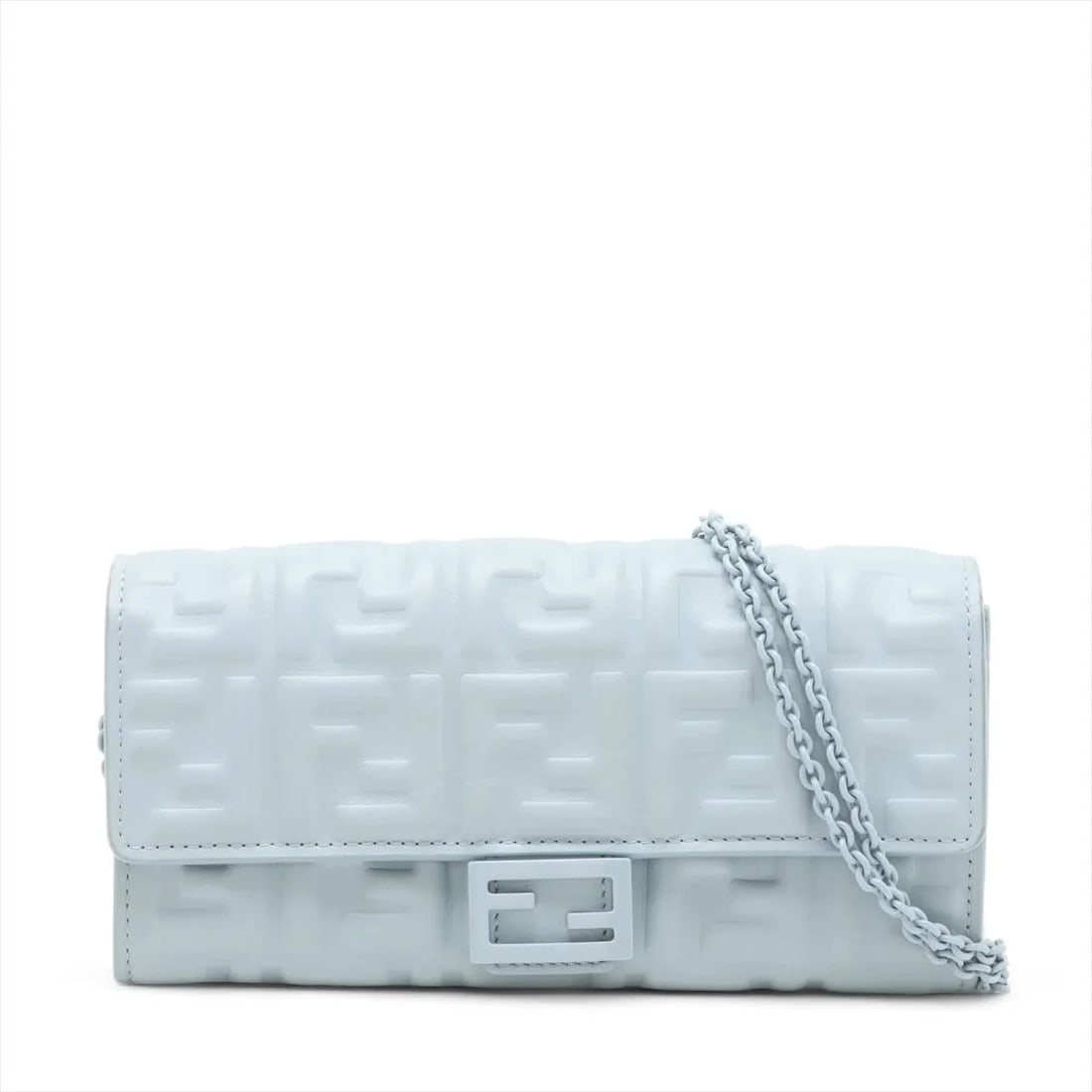FENDI FF EMBOSSING LEATHER CHAIN WALLET BLUE (1 of 5)