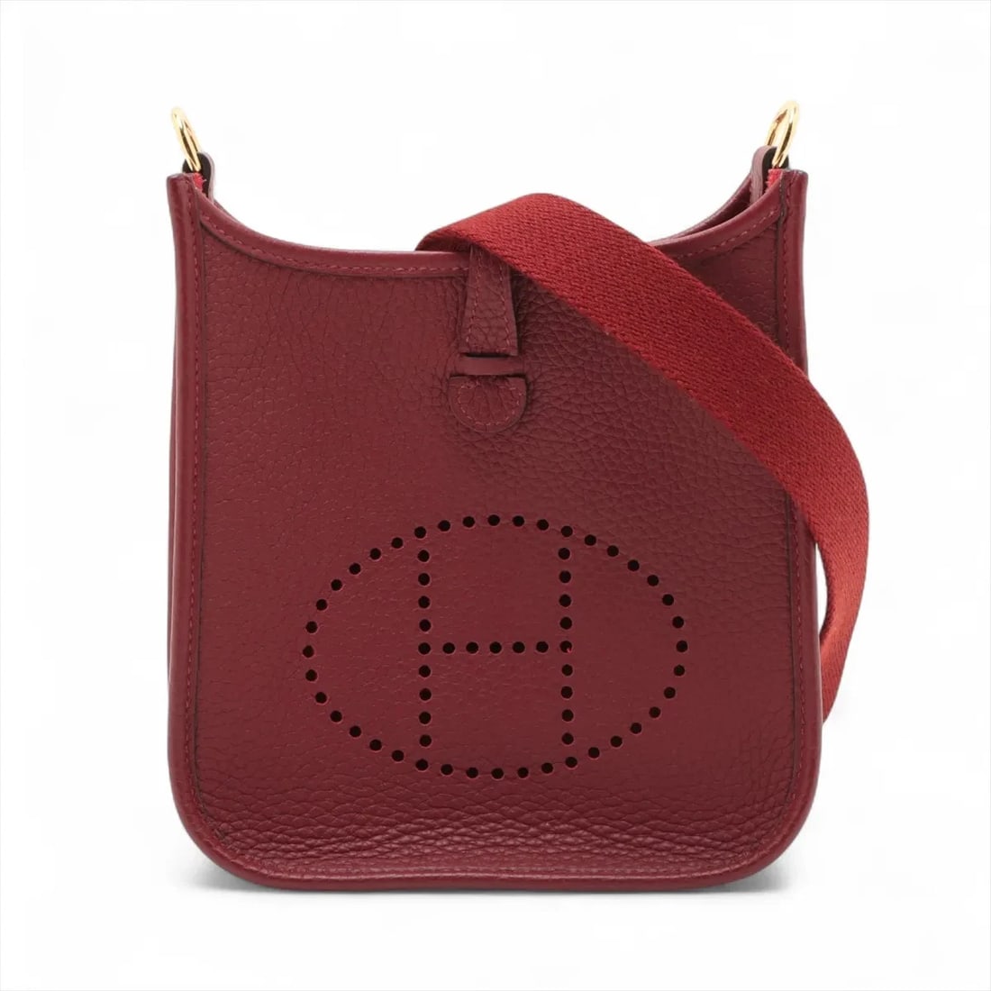HERMES EVELYN 16 TPM TAURILLON CLEMENCE: Hermes evelyn 16 TPM Taurillon Clemence Brand: Hermès Type: Shoulder bag Material: Taurillon Clemence Color: Rouge H Size: Height:7.5inchLength:6.7inchDepth:2.2inch Accessories: None Acces