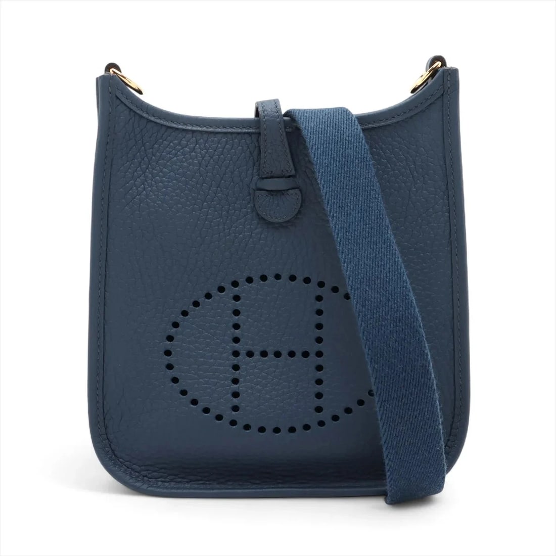 HERMES EVELYN 16 TPM TAURILLON CLEMENCE BLUE NAVY: Hermes evelyn 16 TPM Taurillon Clemence blue navy Brand: Hermès Type: Shoulder bag Material: Taurillon Clemence Color: blue navy Size: Height:7.5inchLength:6.9inchDepth:2.2inch Accessories: None <