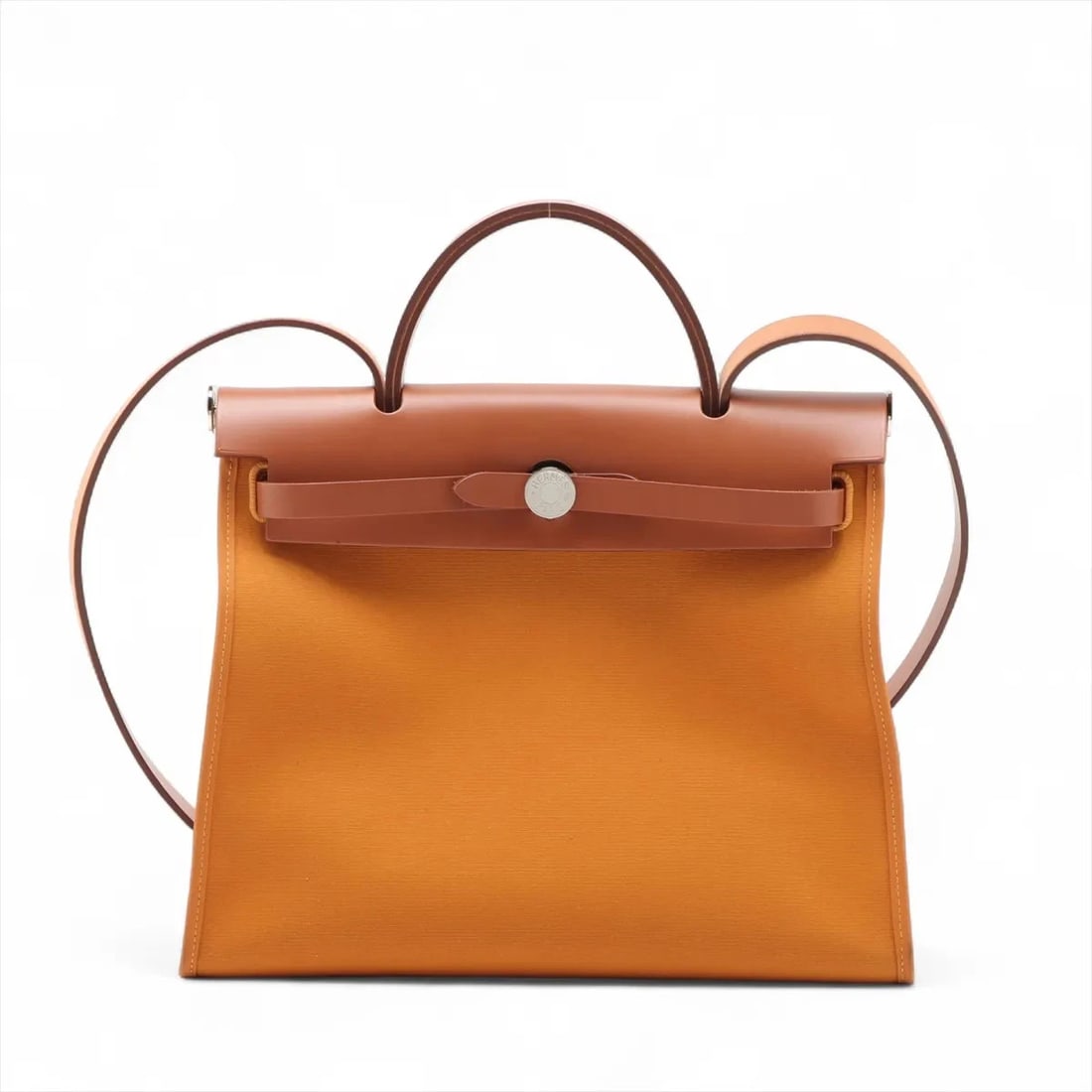 HERMES HERBAG ZIP PM TWILIGHT OFFICIE X VASH HUNTER ORANGE: Hermes Herbag Zip PM Twilight Officie x Vash Hunter orange Brand: Hermès Type: Backpack Material: Toile Officier × Vache Hunter Color: Orange x brown Size: Height:9.8inch Length:12.2inch Depth:4.1in