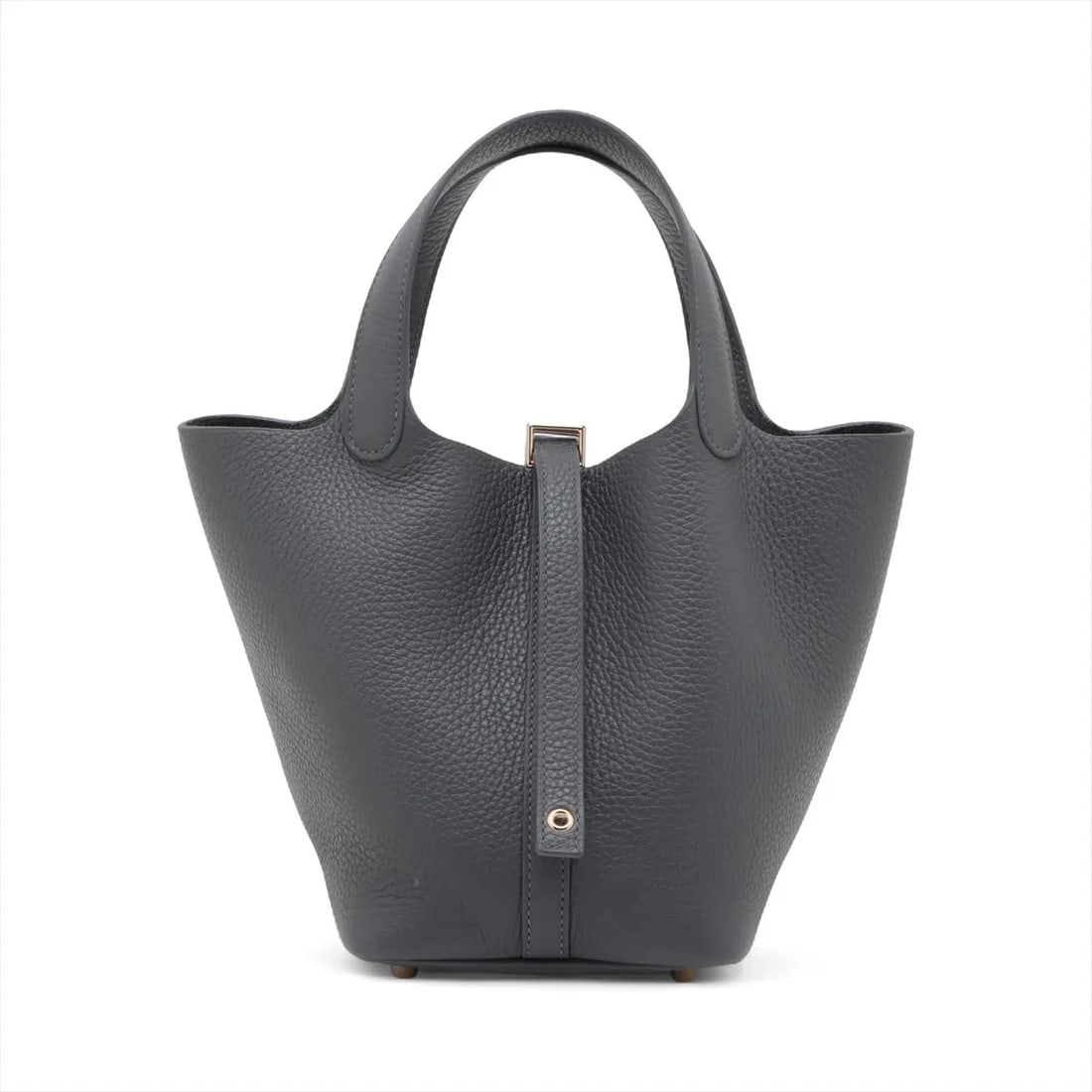 HERMES PICOTIN LOCK 18 PM TAURILLON CLEMENCE ARDOISE GOLD METAL: Hermes Picotin Lock 18 PM Taurillon Clemence Ardoise Gold Metal Brand: Hermès Type: Hand bag Material: Taurillon Clemence Color: Ardoise Size: Height:7.5inchLength:7.1inchDepth:5.3inch Accessories