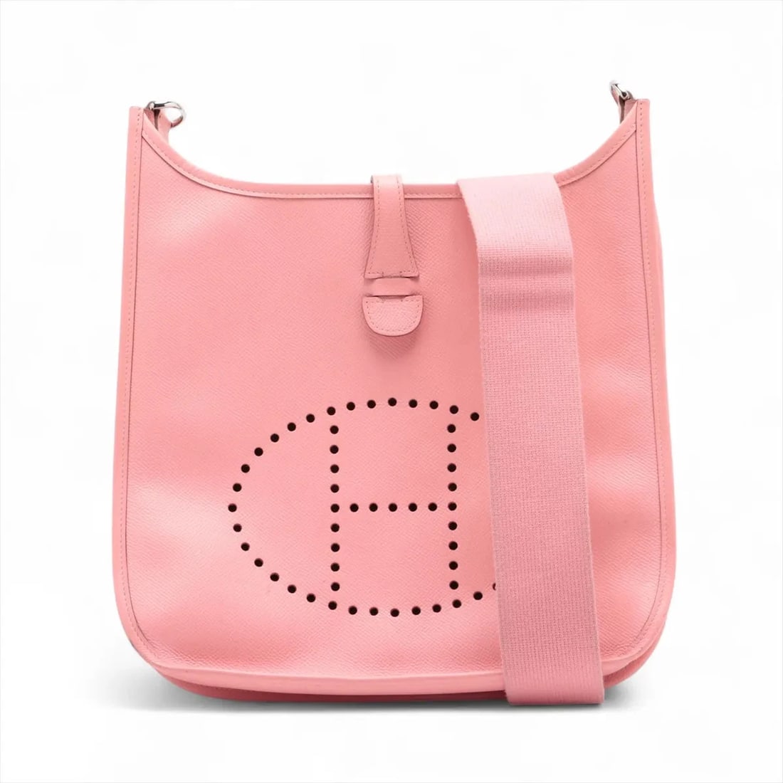 HERMES EVELYN 3 29 PM VEAU EPSOM ROSE CONFETTI: Hermes evelyn 3 29 PM Veau Epsom Rose confetti Brand: Hermès Type: Shoulder bag Material: Veau Epsom Color: Rose confetti Size: Height:12.0inchLength:11.4inchDepth:2.6inch Accessories: None