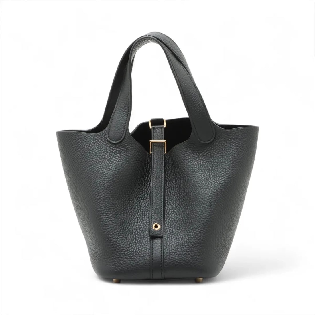 HERMES PICOTIN LOCK 18 PM TAURILLON CLEMENCE BLACK GOLD: Hermes Picotin Lock 18 PM Taurillon Clemence Black Gold Brand: Hermès Type: Hand bag Material: Taurillon Clemence Color: Black Size: Height:7.3inchLength:7.1inchDepth:5.1inch Accessories: None