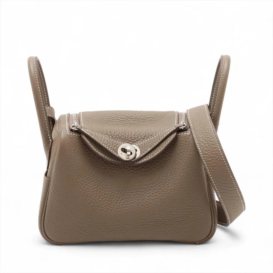 HERMES LINDY MINI 20 TAURILLON CLEMENCE ETOUPE SILVER (1 of 5)