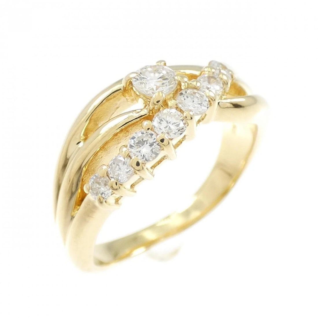 K18YG DIAMOND RING: K18YG Diamond Ring Brand: Unbranded Type: Diamond Ring Material: K18YG, Main Stone/Creation Natural Color: Yellow Gold Size: US4 Accessories: None Accessories Notice: When purchasing pre-o