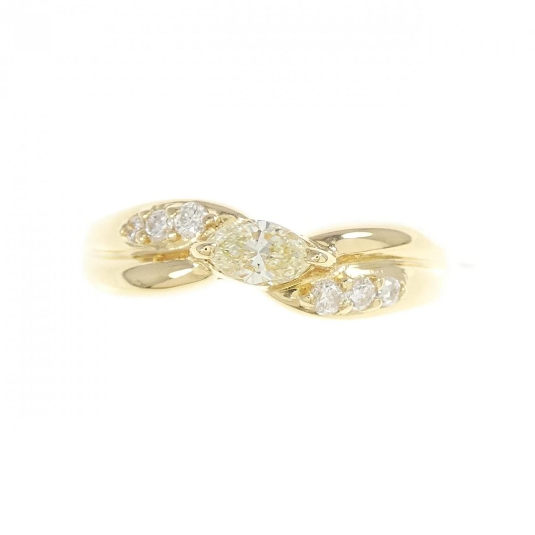 K18YG DIAMOND RING: K18YG Diamond Ring Brand: Unbranded Type: Diamond ring Material: K18YG, Main Stone/Creation Natural Color: Yellow Gold Size: US5 1/4 Accessories: None Accessories Notice: When purchasing pre-owned