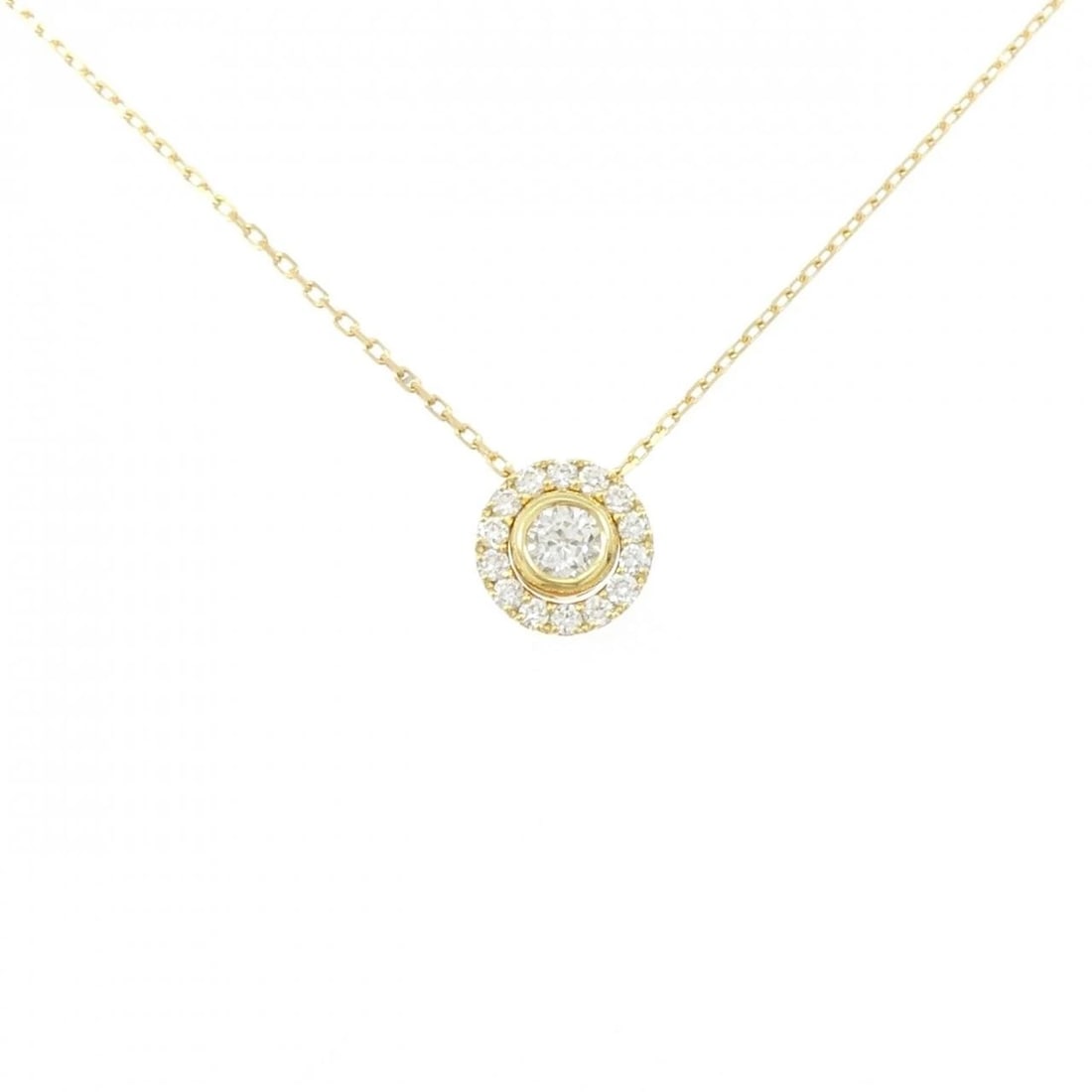 K18YG DIAMOND NECKLACE: K18YG Diamond Necklace Brand: Unbranded Type: Diamond Necklace Material: K18YG, Main Stone/Creation Natural Color: Yellow Gold Size: Actual Size Diameteraround: 7.7mm Chain maximum width approx.: