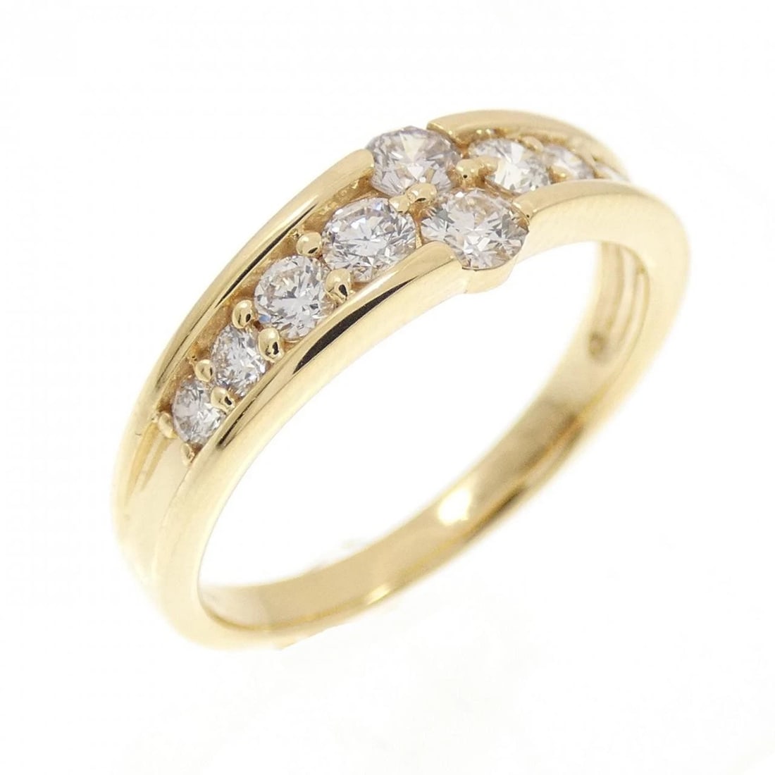 K18YG DIAMOND RING: K18YG Diamond Ring Brand: Unbranded Type: Diamond Ring Material: K18YG, Main Stone/Creation Natural Color: Yellow Gold Size: US5 3/4 Accessories: None Accessories Notice: When purchasing pre-owned
