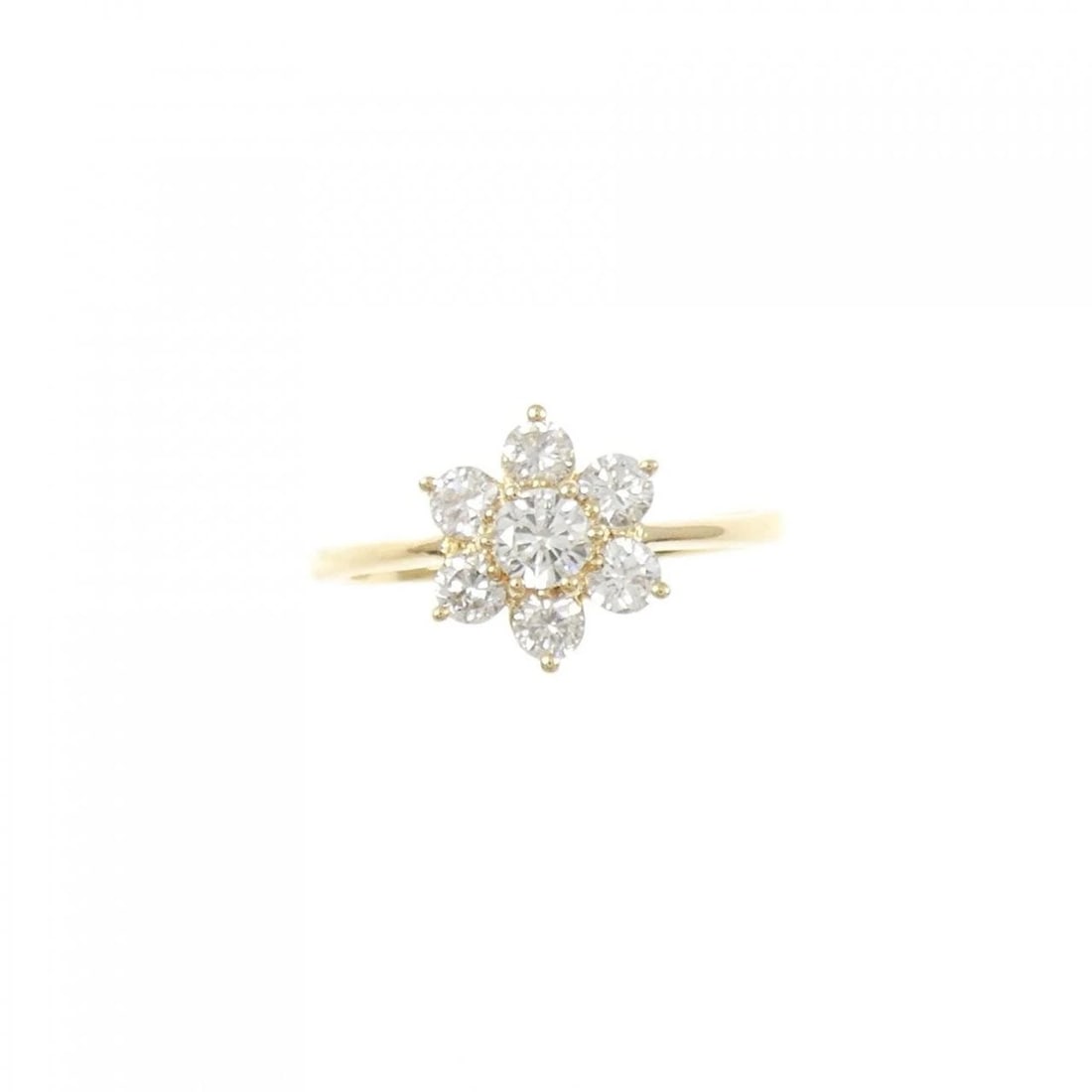 K18YG FLOWER DIAMOND RING - 2