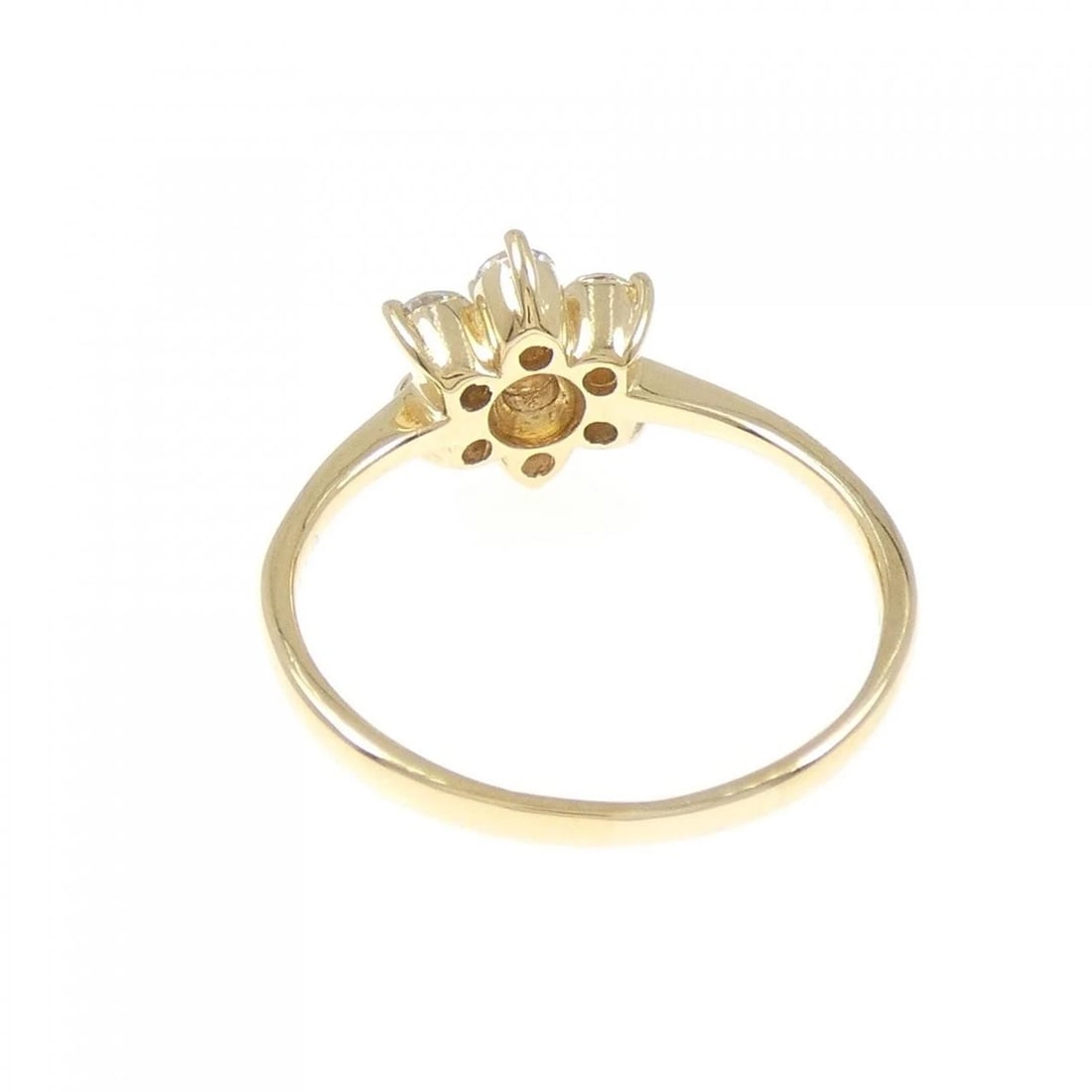 K18YG FLOWER DIAMOND RING - 3